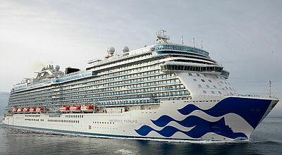 Der Neubau Discovery Princess unternimmt im April 2024 eine Reise während der totalen Sonnenfinsternis. Foto: Princess Cruises