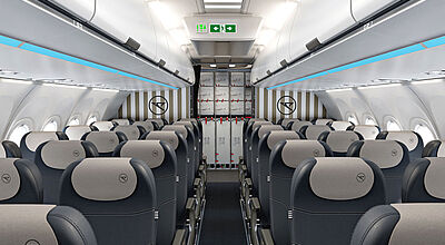 So sieht die neue Economy-Kabine von Condor auf der Kurz- und Mittelstrecke aus